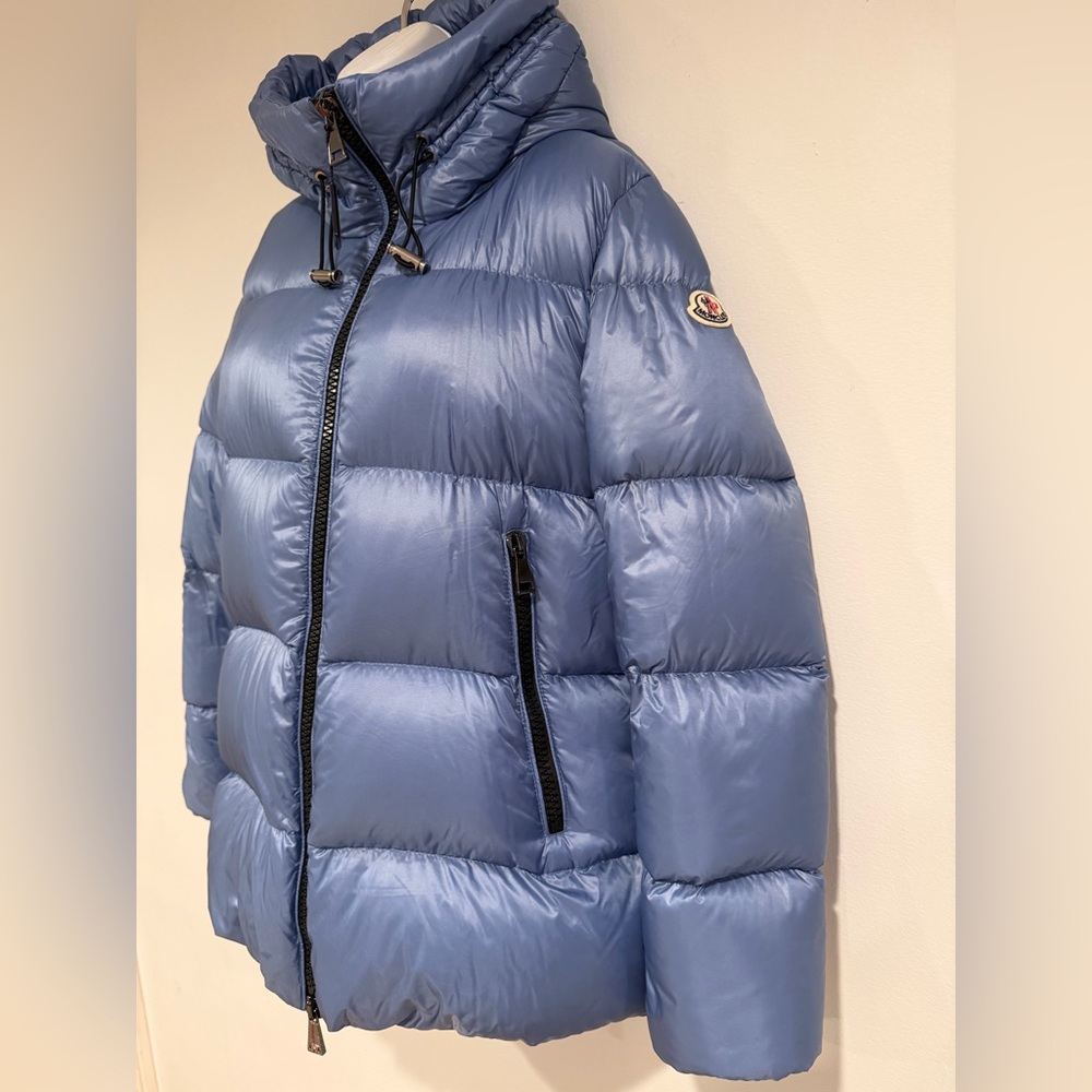 Moncler Serrite blue puffer jacket coat hooded outerwear AUTHENTIC ⭐️siz3/large - Picture 12 of 17